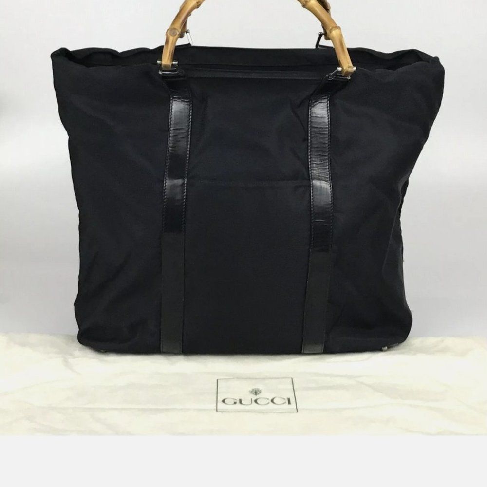 Gucci Bag Totebag 002 2354 0412 5 Bamboo Black Authentic